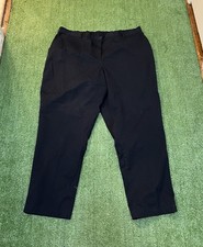 Lands End Womens High Rise Straight Leg Black Pants Size 24W