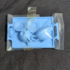 Mattel Blue Plastic Tea  Coffee Set Tray 1983 Vintage Barbie Tea set