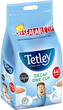 Tetley One Cup Decaffeinated Tea - 440 Teabags Pack 0.05 per strip
