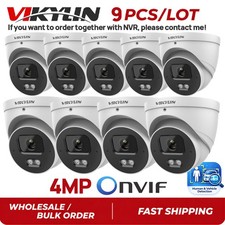 9 Pack Vikylin 4MP POE Camera Onvif Outdoor Indoor IR 30M Audio Wired IVS CCTV