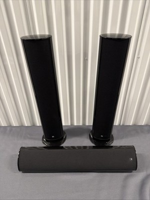 KEF KHT6000 Satellite & Center Speakers Gloss Black Tested Sound Great