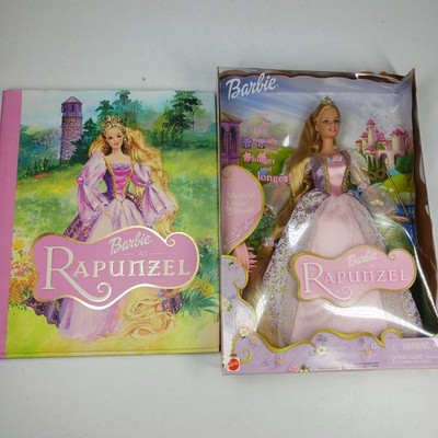 Barbie as Rapunzel w/ Musical Hairbrush 2001 Mattel RARE With Original 2002 Book