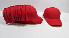 Lot of 12 Alleson Adult wholesale Plain Blank Red Adjustable Baseball Cap Hats