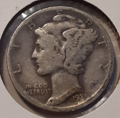 1935-D Mercury Dime 10c US Denver Mint 90% Silver (#193-12920/RBJ)