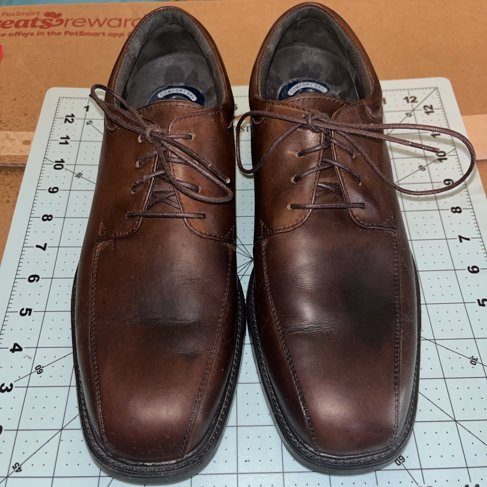 SAOLA Scarpe eleganti Nunn Bush Oxford marroni da uomo taglia 10 5 pelle comode gel molto belle!