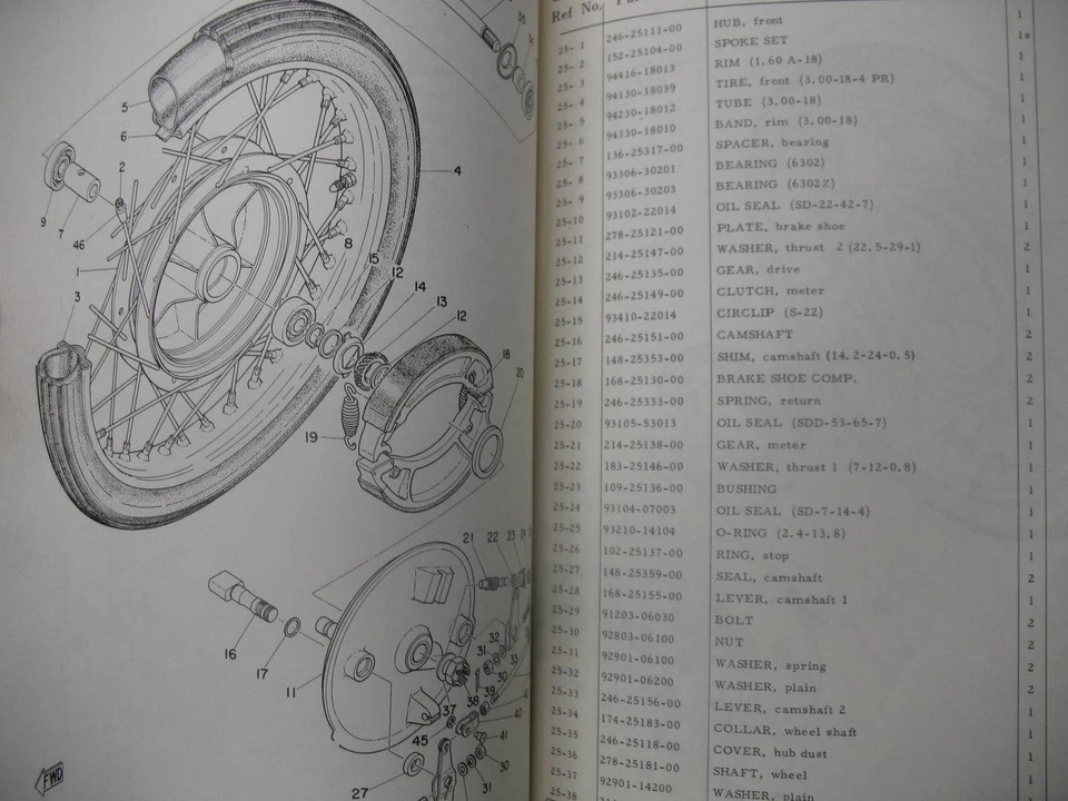 YAMAHA LISTA DE PIEZAS NÚMEROS MANUAL 1970 R5B R5 350 Foto 3 de 4