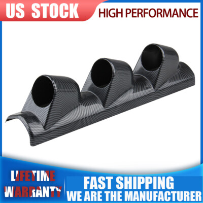 2'' 52mm Black LEFT HAND DRIVE Pod A Pillar Triple Three Hole Mount Gauge Holder