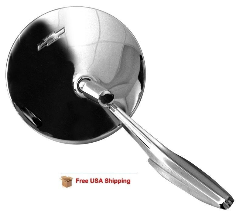 Exterior Mirror w/ Bowtie Fits 67 Camaro, 66-68 Chevelle, 66-72 Nova & 68 Impala