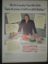 1942 NOW I'M IN MY GLORY KATE SMITH JELL-O & PUDDING Vintage Trade print ad