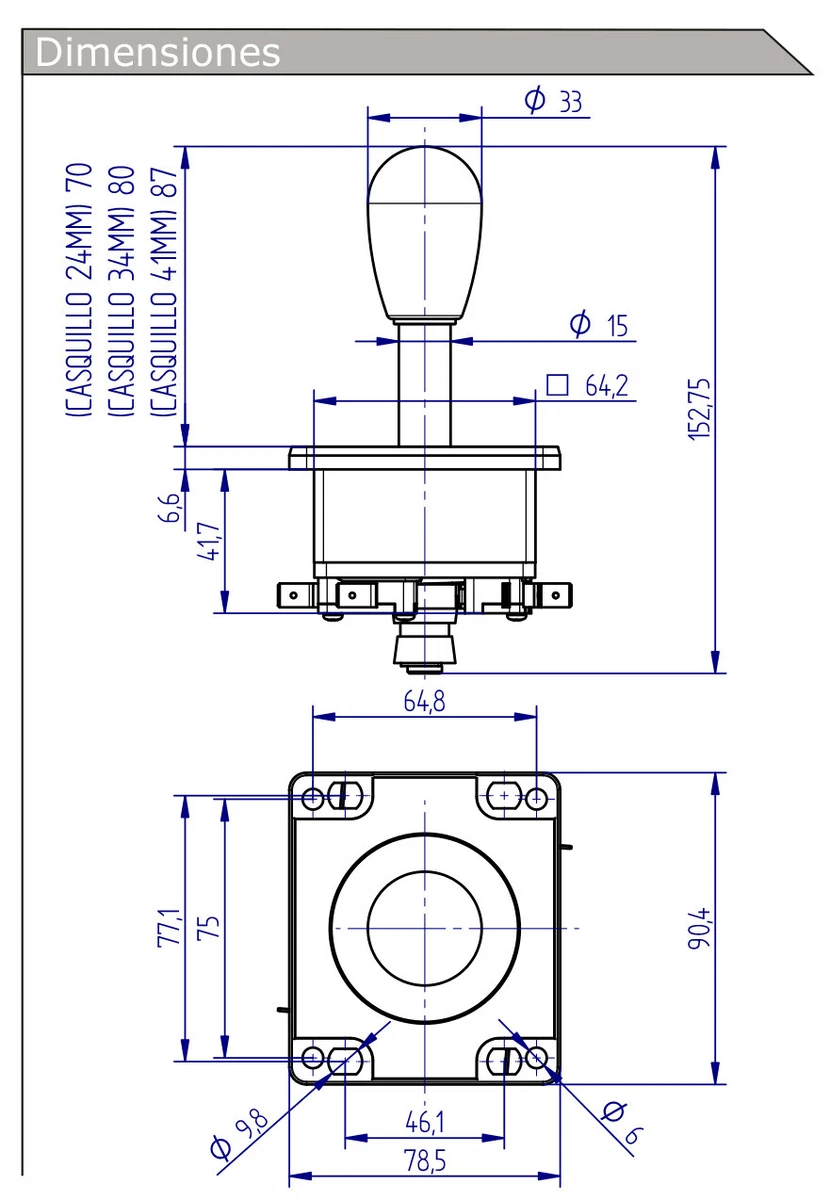 Arcade Joystick Dimensions