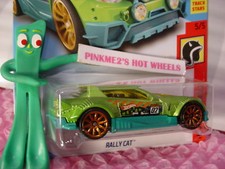 2018 i Hot Wheels  RALLY CAT 😸 green/orange 10sp😸5/5 HW DAREDEVILS✰case H