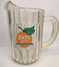 Vintage Rubbermaid Commercial Florida 100% Pure Orange Juice 32oz Pitcher