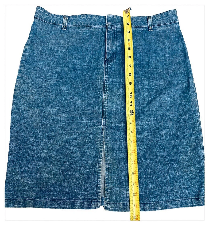 HURLEY темно стирка спереди разрез молнии и кнопка открытия эластичный Jean юбка размер 8 - Изображение 3 из 4