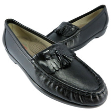 NEW - SAS Softie Tassel  Kiltie Loafers Womens Size 6.5S NN Black Leather USA