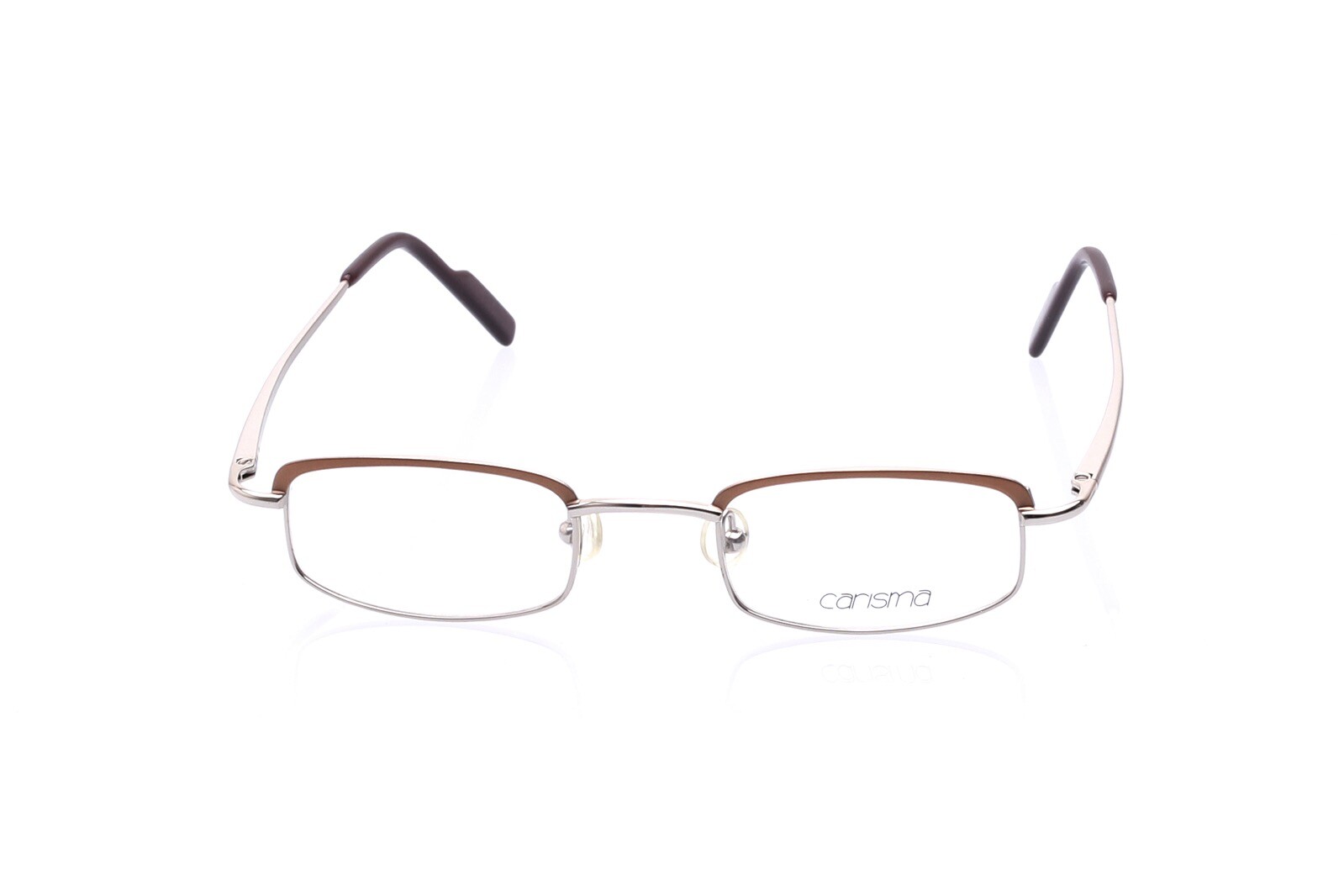 Металл Brille eckig Silber Braun Flexbügel klein Carisma Italien 43-22 мм C2