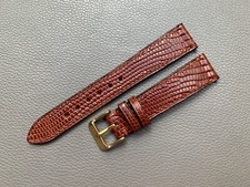 Brown Genuine Real Lizard skin leather watch strap band 17 18 19 20 21 22 2324mm