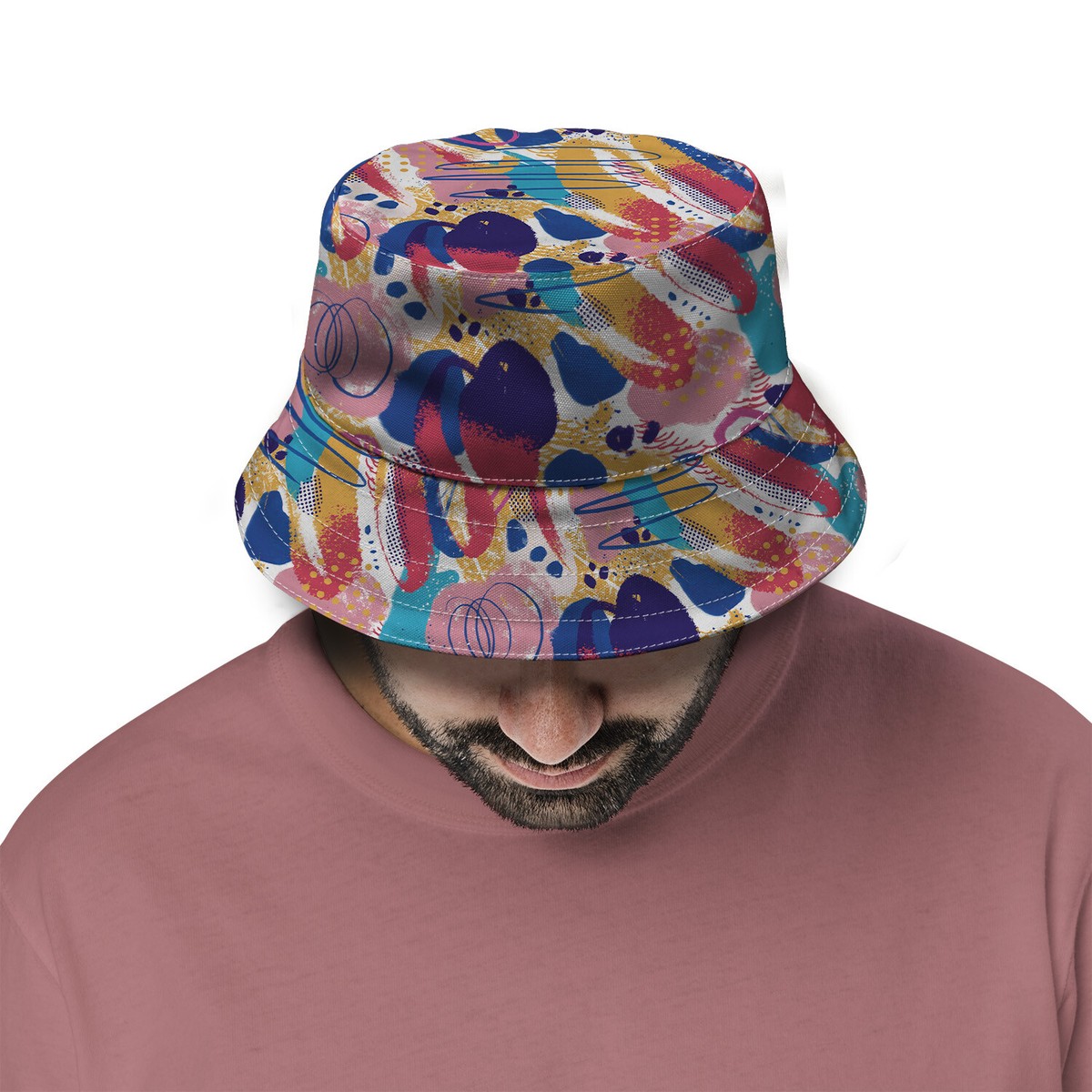 Vintage Bucket Hat Abstract Pop Art Tenniscore Dopamine  Handpainted Retro 90s 1c7cfdae-6ac0-4039-b03d-  main image 3
