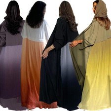 Dubai Muslim Women Maxi Dress Kaftan Open Kimono Abaya Caftan Robe Turkey Casual