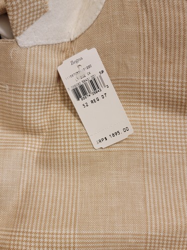 NWT Ermenegildo Zenga Mens 52R Beige Sport Coat Notch Lined Blazer - Picture 8 of 10