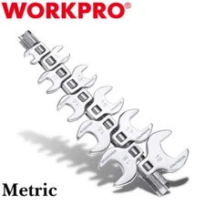 WORKPRO 3/8" Drive Crowfoot Wrench 10 PCS Set Metric 10-19mm Crowfoot Wrenches