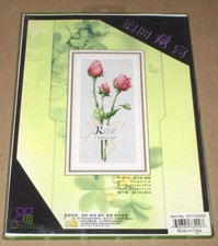 "Trio of Roses" Floral L'amour Cross Stitch Kit NIP 24x11cm
