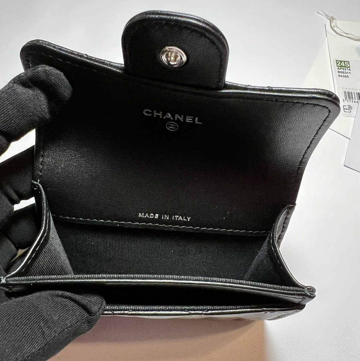 【 2024/25 秋冬 新作アイテム★】 CHANEL CLASSIC CARD HOLDER 2024 Chanel Classic Flap Card Holder Wallet Black Lambskin w