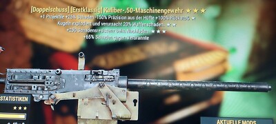 Fallout 76 Grausamer-Killer PS4 und PS5 Doppelschuss Kugel explo Kaliber 50 Masc