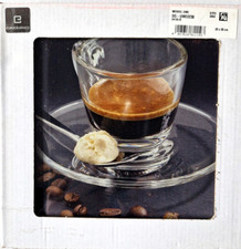 Eurographics Glasbild 20x20cm, Espresso, Tasse, Bohnen, DG-UWE2230, NEU/OVP