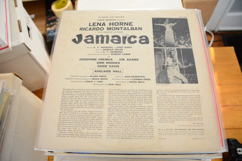 LENA HORNE "JAMAICA ORIGINAL CAST" LP 12" VINYL RECORD MUSICAL COMEDY CHEESECAKE Foto 2 de 4