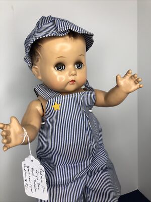 19  Antique Vintage Unmarked 1930 s -1940 s Doll All Compo Toddler Boy #O