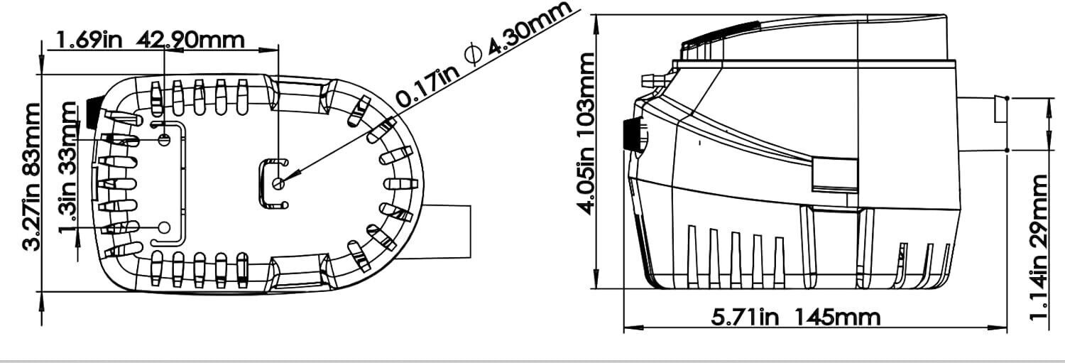12v 1100gph Automatic Submersible Boat Bilge Water Pump with A Float Switch