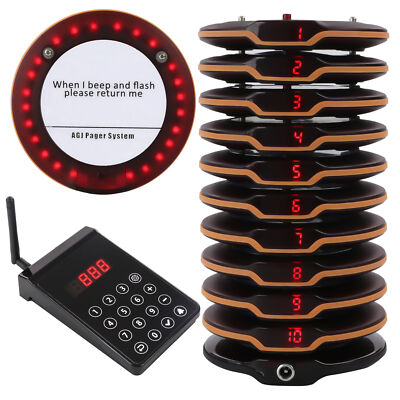 Wireless Restaurant Pager System Touch Keypad for Clinic Food Truck Cafe Shop