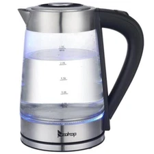 Zokop Tabletop 1100W 2.5L Electric Glass Hot Water Kettle Tea Pot Coffee Kettles