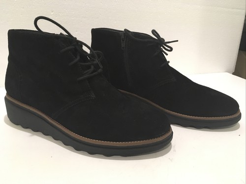 Sharon Hop Lace-Up Booties Black Suede 