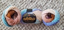 3 Balls Noro Kureyon 100 Wool Yarn Color 425 Toride Teal Brown Beige 50g Each