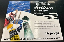 Winsor & Newton Artisan Water Mixable Oil Color Studio Set, 14pc #336
