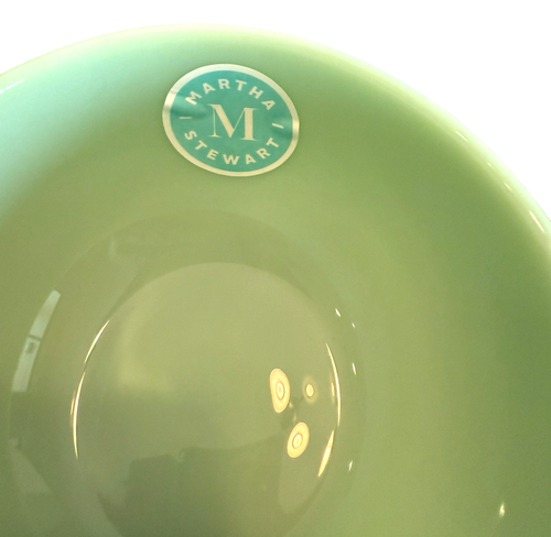 Martha Stewart 2 Piece 6 Inch Jadeite Glass Bowl Set in Jade Green 6" x 2.75" - Picture 3 of 9