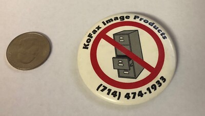 KoFax Image Products Advertising Button Pin