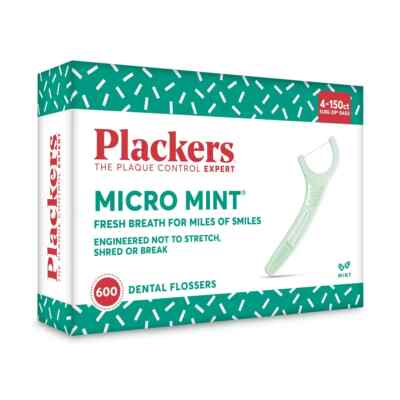 Plackers Micro Mint Zahnseide mit Zahnstocher Packung 150/300/450/600 Zahnseide