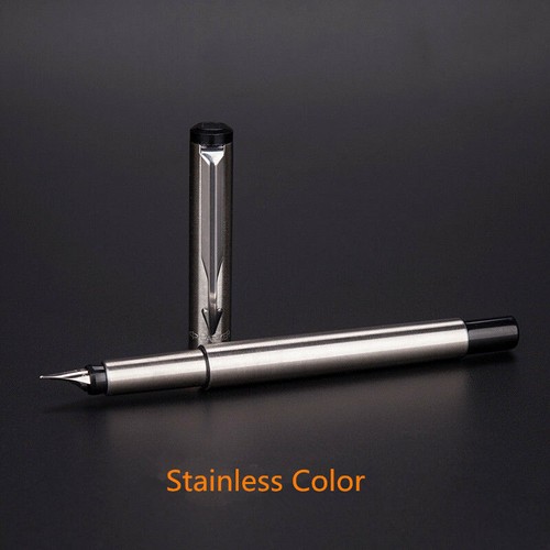 Pluma Estilográfica Parker Vector Series 2 PIEZAS Acero Inoxidable Color 0.5mm Fina Nuevo en Caja - Imagen 2 de 5