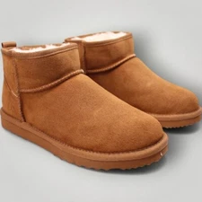 Alpine Design Women's Emme Sheepskin Mini Boot Chestnut Brown Various Sizes