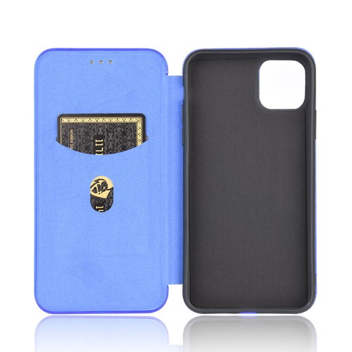 Flip Kohlefaser PU Leder Karten Etui Abdeckung für iPhone 11 12 13 14 15 16 6 7 8+ - Bild 26 von 56