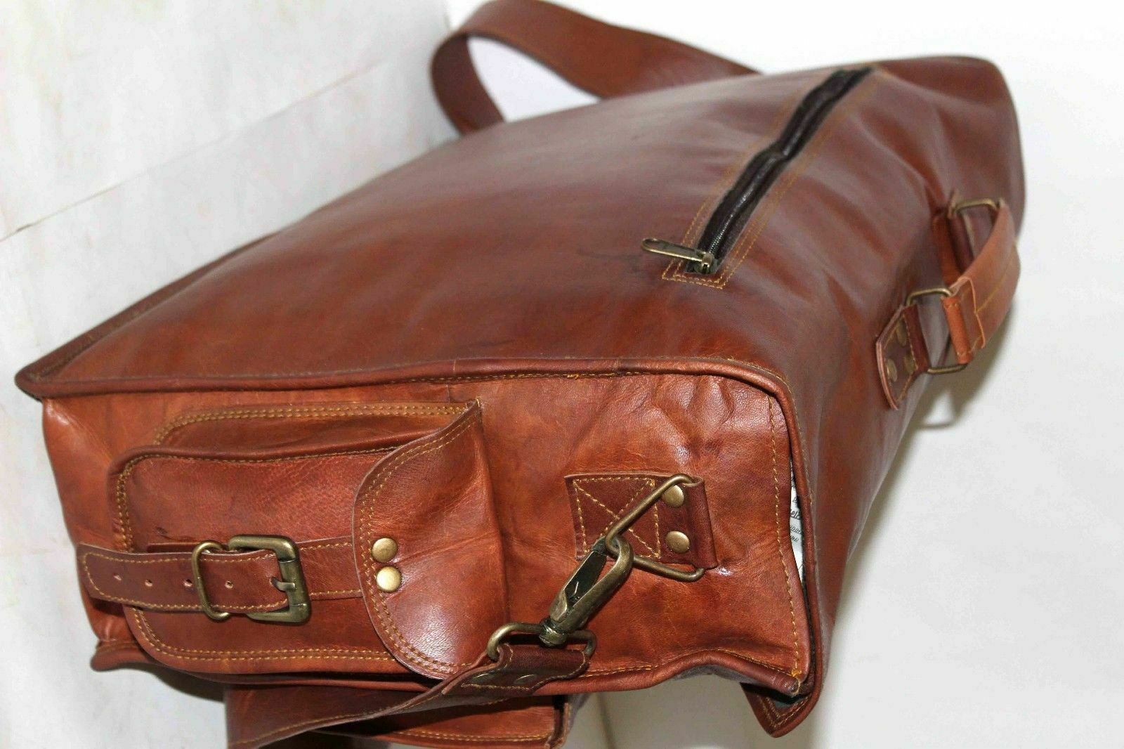 HANDMADE INDIAN DESIGNER DAKOTA LEATHER BRIEFCASE LAPTOP SATCHEL BAG MESSENGER image 3