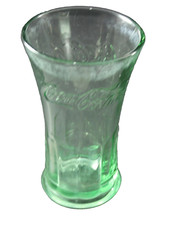 Vintage Libby Flare HEAVY Coca Cola Drinking Glass Green