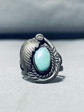 CAPTIVATING VINTAGE NAVAJO ROYSTON TURQUOISE STERLING SILVER RING
