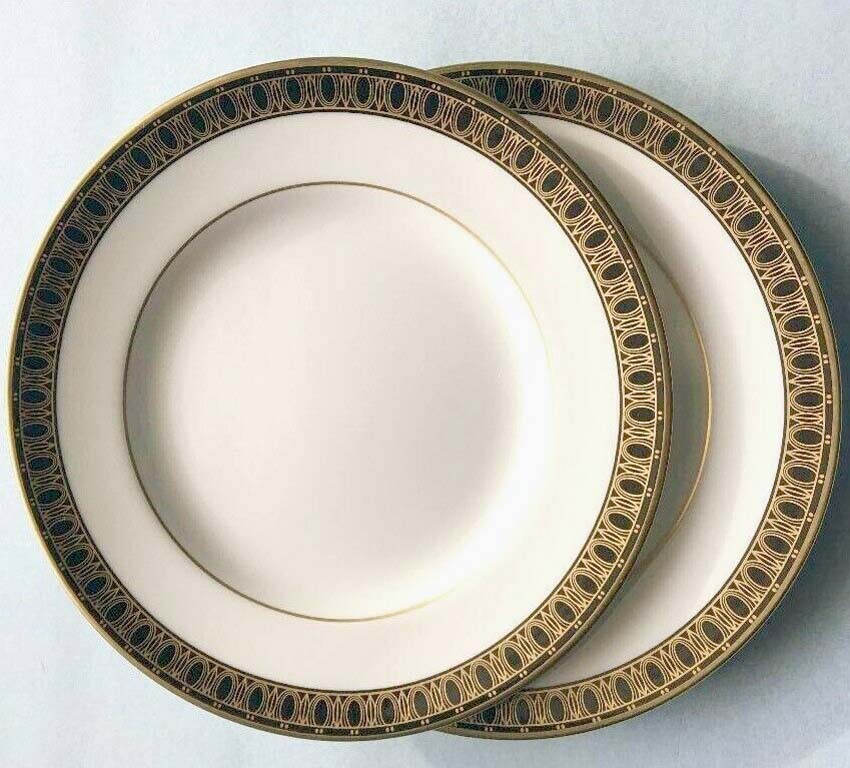 Waterford Ashworth 2-Piece Bread Butter Plate Set with Gold Trim English China