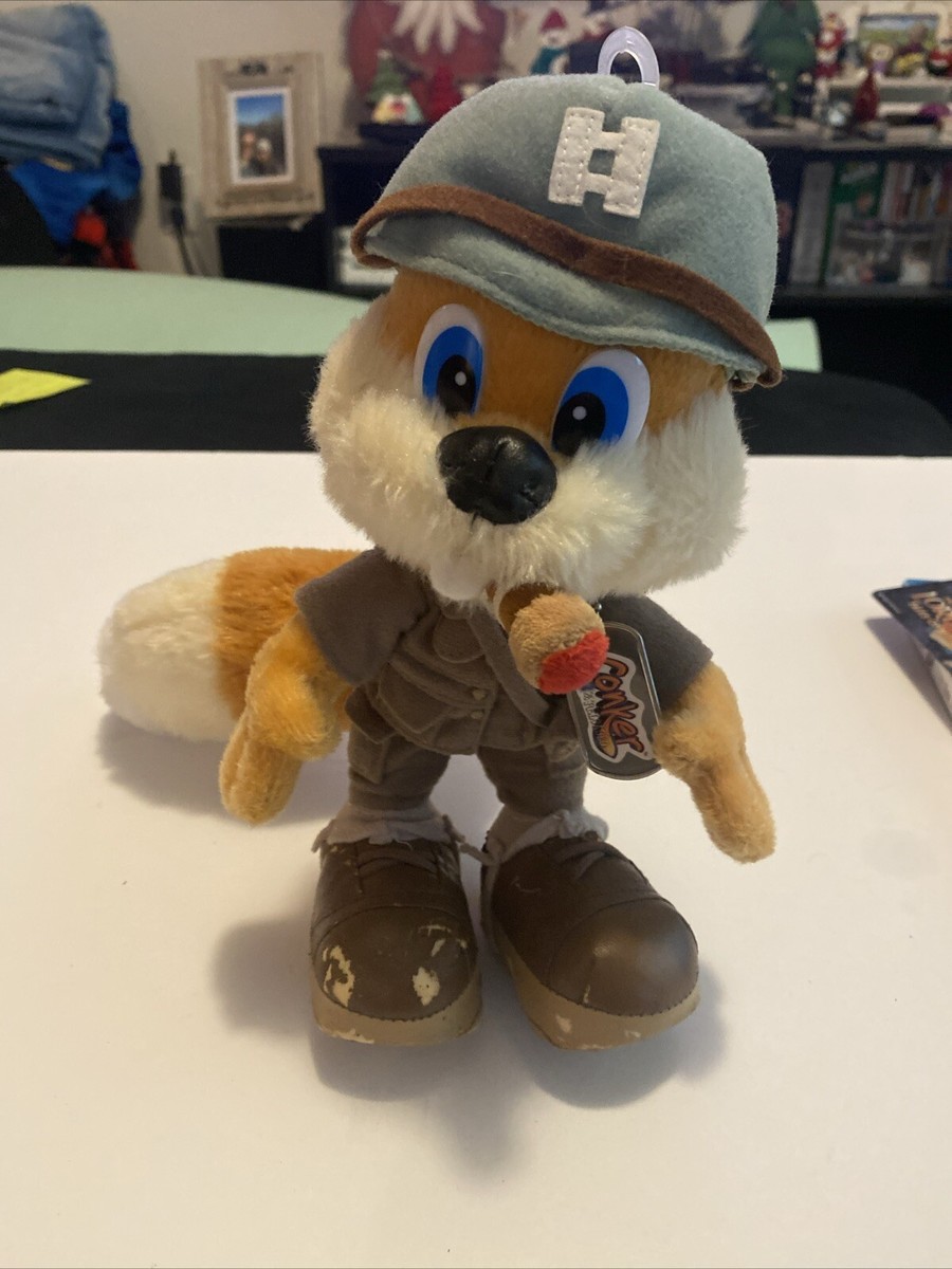 コンカー　おしゃべり　ぬいぐるみ　Conker&#39;s Bad Fur Day Official Conker Talking Plush Figure w/ Removable Crown