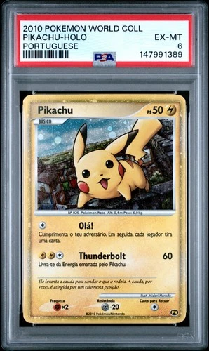 2010 POKEMON WORLD COLL PORTUGUESE PIKACHU-HOLO PSA 6