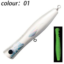 2Pcs Big Game Wooden Saltwater Bait GT Popper Topwater Fishing Tuna Lure 120g