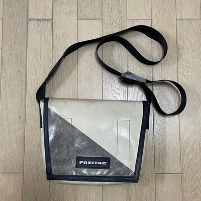 FREITAG F11 LASSIE Messenger Shoulder Bag White Grey Diagonal Unique Swiss Made